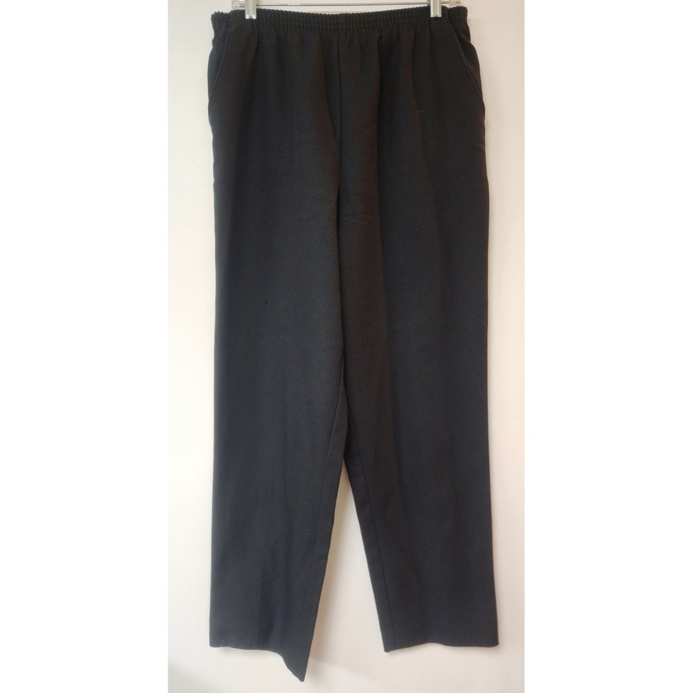 Donnkenny Black Pants‎ Women's Size 18 Polyester Pockets Pull On Elastic Waist